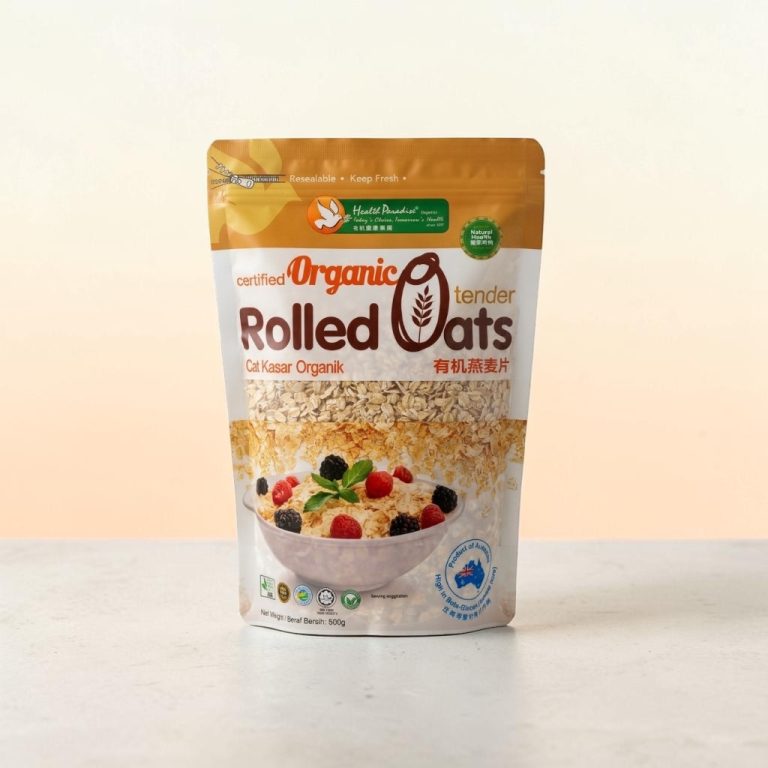 Health Paradise Organic Rolled Oats — 500g
